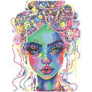 NEON ELECTRIC BEAUTY (17.1" x 21.1" - 43,5cm x 53,7cm)