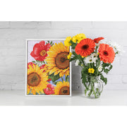 POPPIES & SUNFLOWERS (13.6" x 10.5" - 35cm x 27cm)