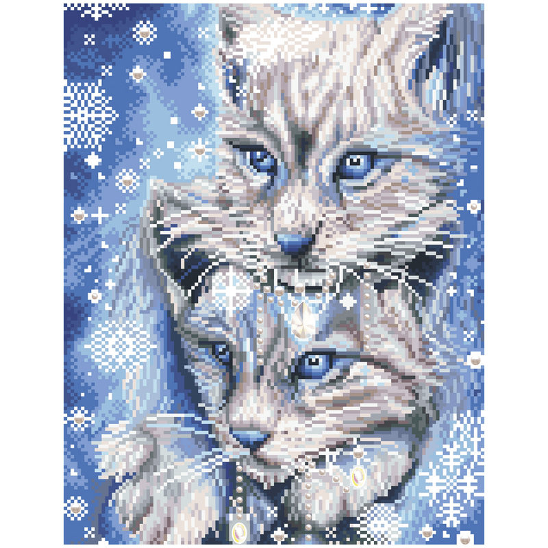 BLUE WINTER LYNX (17.6 x 13.7 - 45cm x 35cm)