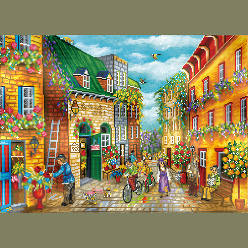CHRISTINE GENEST - THE 1001 FLOWERS ALLEY (28" x 20" - 71cm x 51cm)
