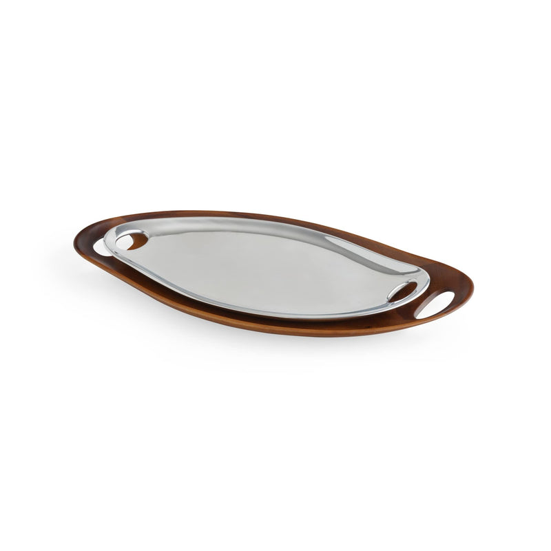 Nambe - Portables Wood Tray 18"