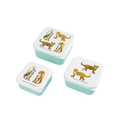 Maison Petit Jour - Set Of 3 Lunch Boxes - Jaguars - Blue