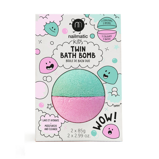 Nailmatic - Bath Bomb - Pink And Lagoon Green Bath Bomb With Pack