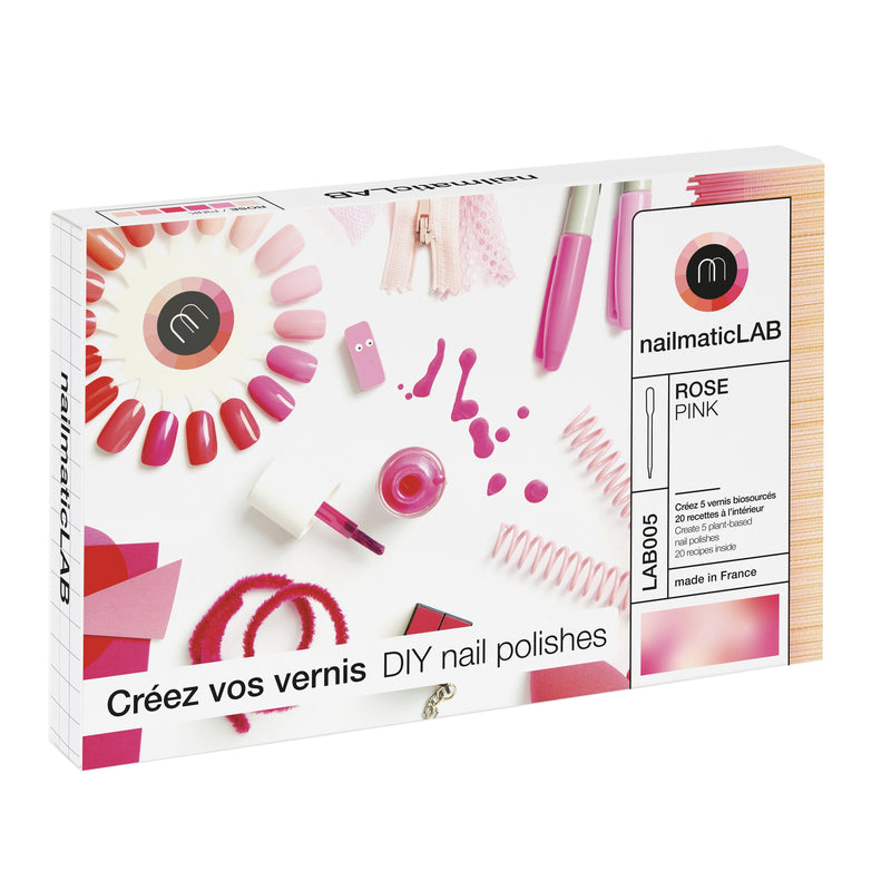 Nailmatic - LAB DIY Kit - NM Lab - Coffret De 5 Bases + 5 Pigments - 8 Ml Rose / Pink