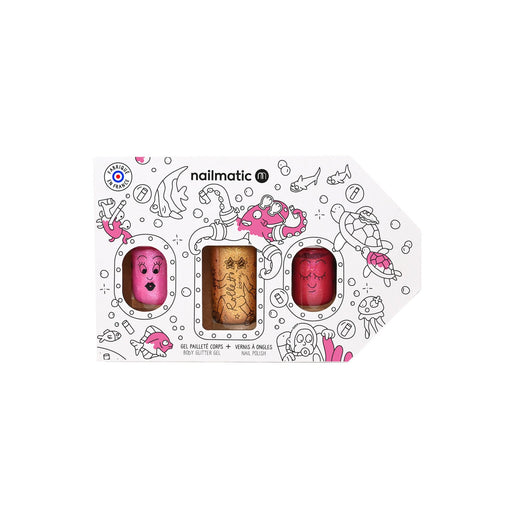 Nailmatic - NAIL POLISH + BODY ROLLETTE - Set Exploration : Nail Polish Sissi Pinky + Body Rollette White Gold