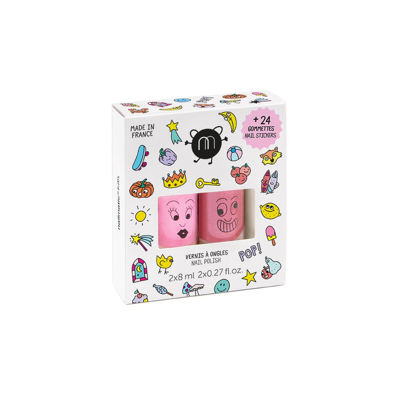 Nailmatic - SET 2 NAIL POLISHES + 24 NAILSTICKERS - Dolly Kitty
