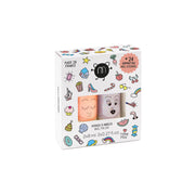 Nailmatic - SET 2 NAIL POLISHES + 24 NAILSTICKERS - Flamingo Polly