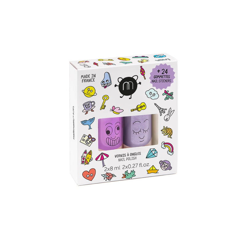 Nailmatic - SET 2 NAIL POLISHES + 24 NAILSTICKERS - Marshi Piglou