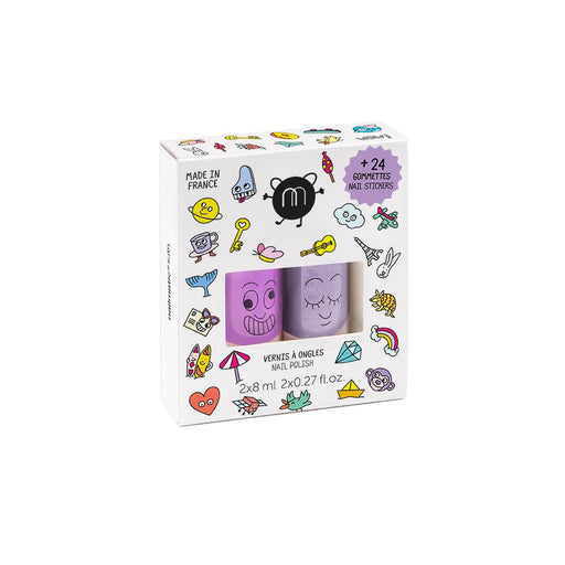Nailmatic - SET 2 NAIL POLISHES + 24 NAILSTICKERS - Marshi Piglou