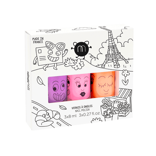 Nailmatic - Set of 3 Water Based Nail - polishes - Paris: Marshi+Dolly+Flamingo