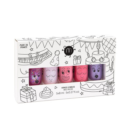 Nailmatic - Set of 5 Water Based Nail - polishes - Party: Sheepy + Polly + Cookie + Kitty + Piglou