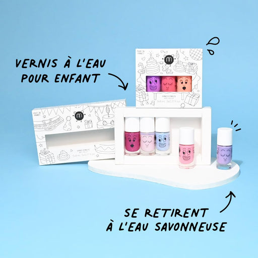 Nailmatic - Set of 5 Water Based Nail - polishes - Party: Sheepy + Polly + Cookie + Kitty + Piglou