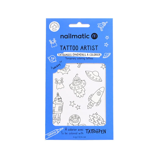 Nailmatic - Temporary Coloring Tattoos - Tattoo Coloring Board - Galaxy