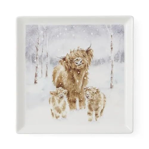 Royal Worcester - SQUARE PLATE (HIGHLAND COW) - 9"X9"