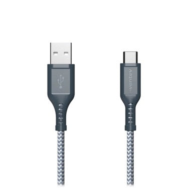 Ventev - Charge & Sync USB-C to USB-A Cable 2x the copper for faster charging 6ft - Gray