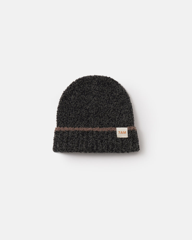7AM - Beanie - Fuzzy | Black Melange - 0-6M