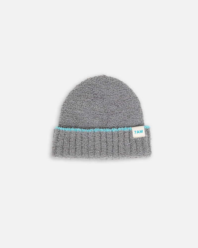 7AM - Beanie - Fuzzy | Gris, Bright Cyan - 0-6M