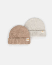 7AM - Beanie - Fuzzy - set | Pecan, Ecru - One Size Kids