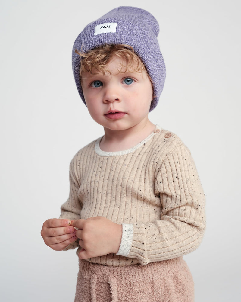 7AM - Beanie Heather | Purple - 0-6M
