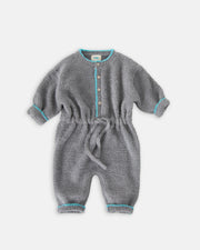 7AM - Boxy Long Sleeve Jumpsuit - Fuzzy | Gris - 1-2T
