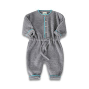 7AM - Boxy Long Sleeve Jumpsuit - Fuzzy | Gris - 2-3T