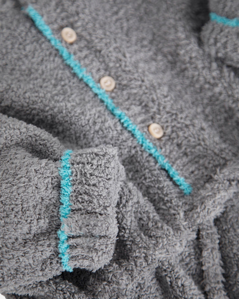 7AM - Boxy Long Sleeve Jumpsuit - Fuzzy | Gris - 2-3T