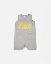 7AM - 7AM Logo Boxy Romper | Heather Grey - 6-12M