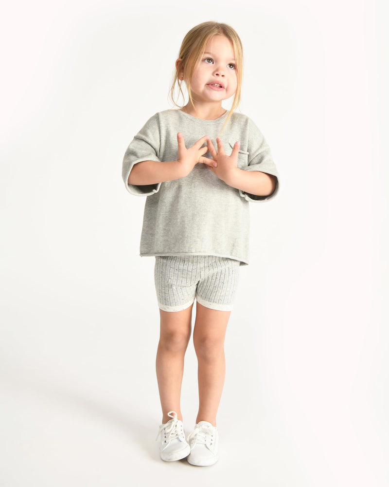7AM - Biker Shorts - Hug Me | Heather Grey - 0-3M