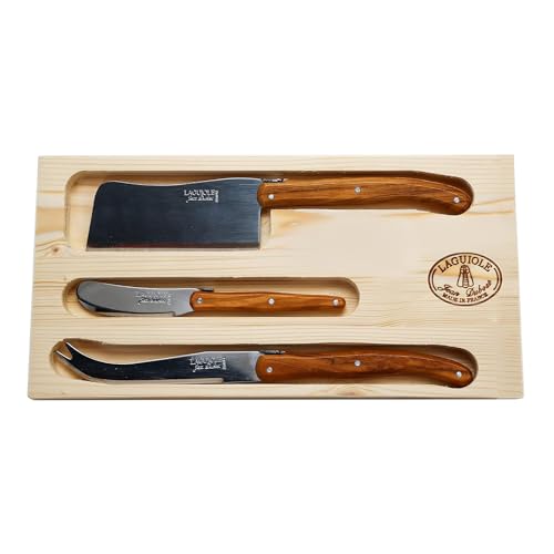Jean Dubost - Laguiole Cheese Set Olive Wood 3PC