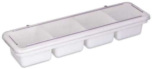 Browne - Bar Caddy Condiment Tray - 4 - Compartment with Cover - 600 mL / 1.27PT - 18x5x3" / 45.7x12.7x7.6 cm