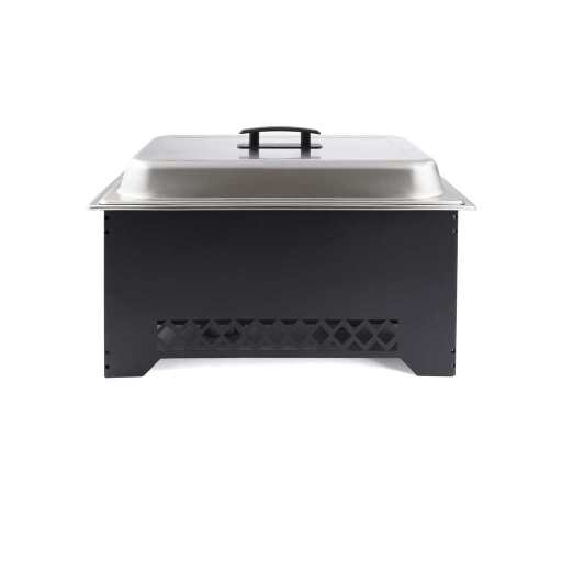 Browne - Chafer - Collapsible - Frame with Fuel Cell Holder - Lid - Waterpan - Foodpan - Brushed Stainless Steel - Black