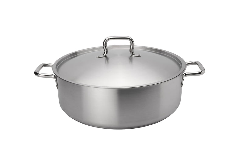 Browne - Elements Brazier with Cover - 25QT / 23.75 L - 17.7x6.1" / 45x15.5 cm - Stainless Steel - NSF