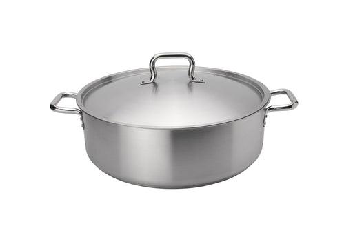Browne - Elements Brazier with Cover - 25QT / 23.75 L - 17.7x6.1" / 45x15.5 cm - Stainless Steel - NSF