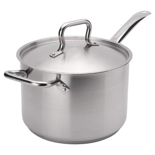 Browne - ELEMENTS Sauce Pan, w/Cover, 10qt/9.5L, 11x6.3"/28x16cm, SS, NSF