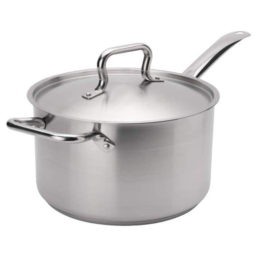 Browne - ELEMENTS Sauce Pan, w/Cover, 5.3qt/5L, 9.4x4.5"/23.9x11.4cm, SS, NSF - Limolin 