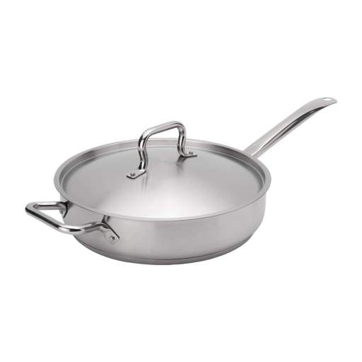 Browne - ELEMENTS Saute Pan, w/Cover, 5qt/4.75L, 11.8x3"/30x7.6cm, SS, NSF