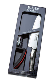 Global - Knife & Sharpener Set 2PC (G2 - 220 Red Sharpener)