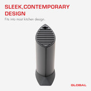 Global - Knife Block holds/10pc Ship Shape Black w/dots - Limolin 