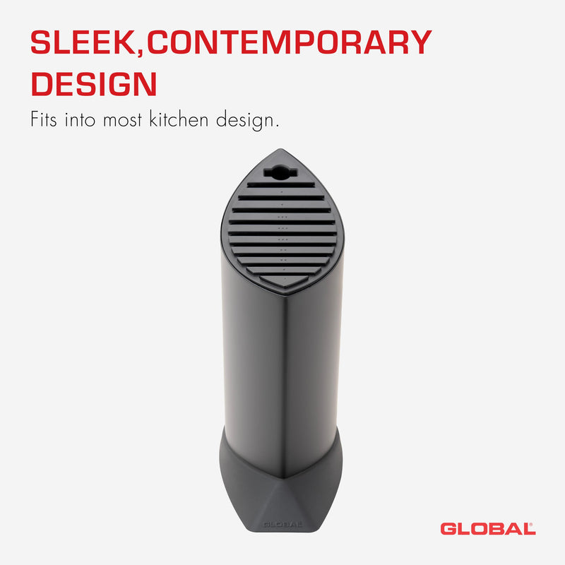 Global - Knife Block holds/10pc Ship Shape Black w/dots - Limolin 