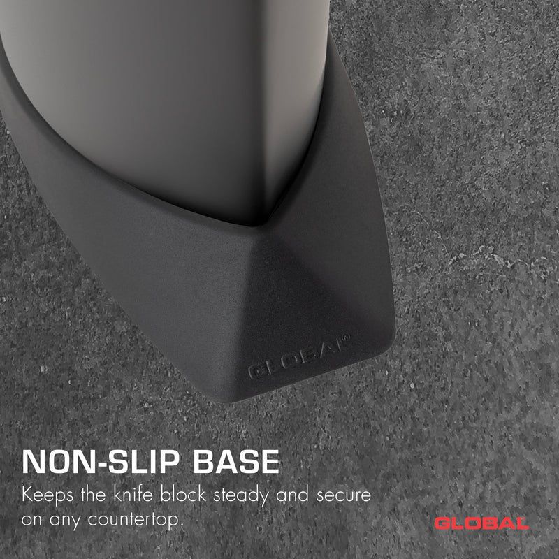 Global - Knife Block holds/10pc Ship Shape Black w/dots - Limolin 