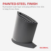 Global - Knife Block holds/10pc Ship Shape Black w/dots - Limolin 