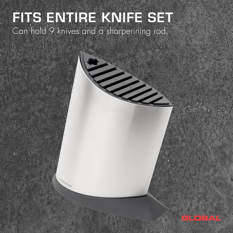 Global - Knife Block holds/10pc Ship Shape SS w/dots - Limolin 