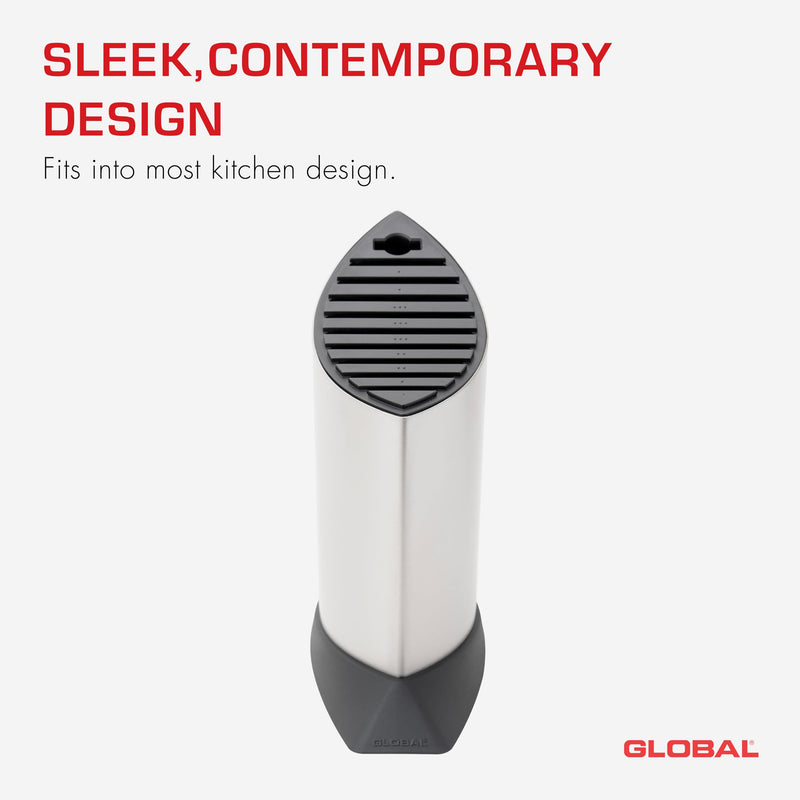 Global - Knife Block holds/10pc Ship Shape SS w/dots - Limolin 