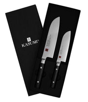 Kasumi - DAMASCUS Set, Jap Chef Knife 18cm/7" & SM Santoku Knife 13cm/5"