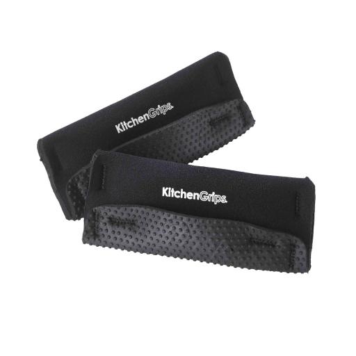 Kitchen Grips - Loop Handle Holder 13x5cm/5x2" Black/Black FLXaPrene 2pc Set