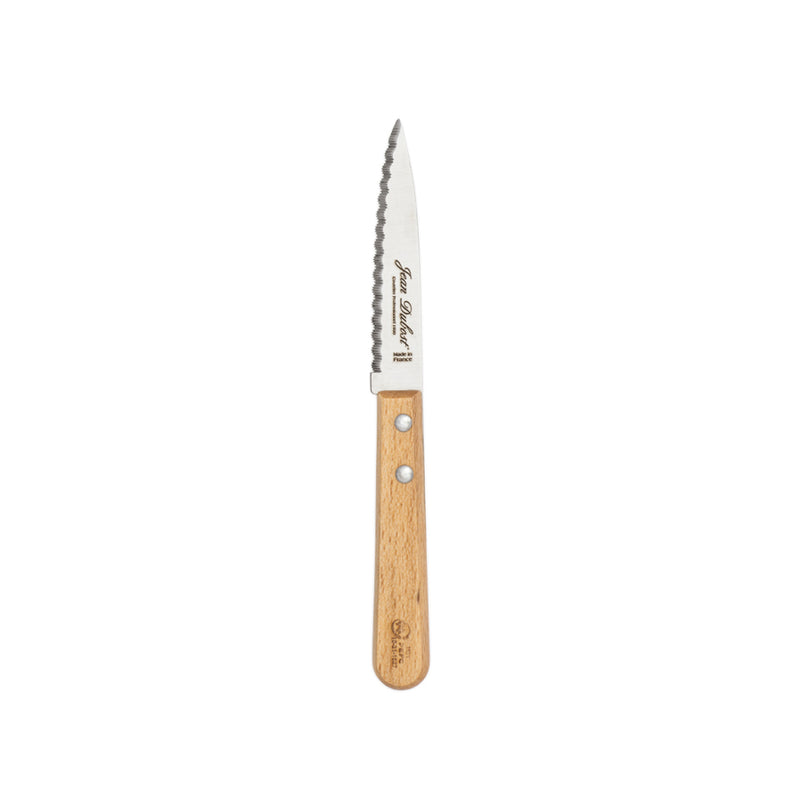 Jean Dubost - Tradition Serrated Paring Knife Natural Beech Wood Handle