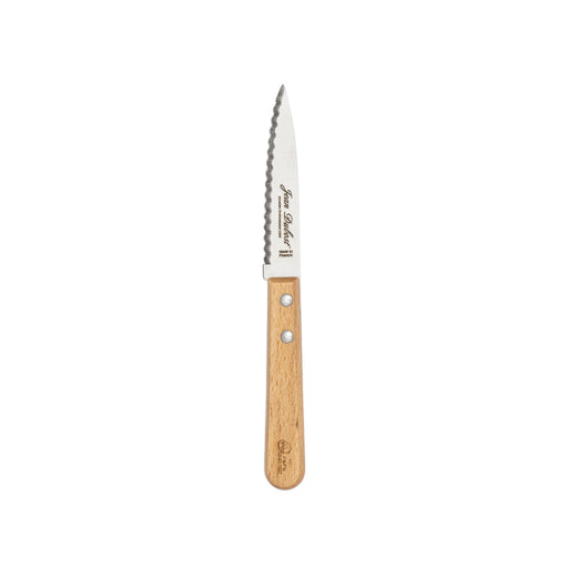 Jean Dubost - Tradition Serrated Paring Knife Natural Beech Wood Handle