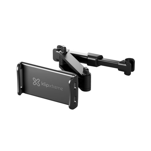 Klipxtreme - Car Headrest Mount with Extension Arm Mobile Devices up to 14In Tablet or Phone 360 Deg Rotation 210 Deg Tilt Tool Free Install - Black