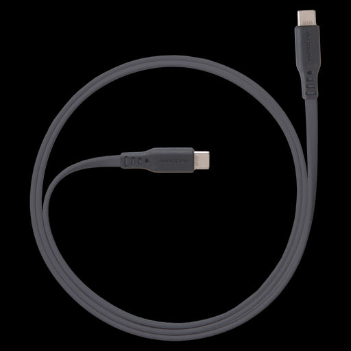 Ventev - Charge & Sync USB-C to USB-C Cable 6ft Flat High Speed 2X Copper Fast Charge Reinforced Connector - Box - Gray