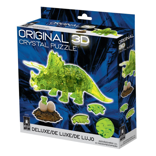 University Games - TRICERATOPS WITH BABY (GREEN) DELUXE CRYSTAL PUZZLE